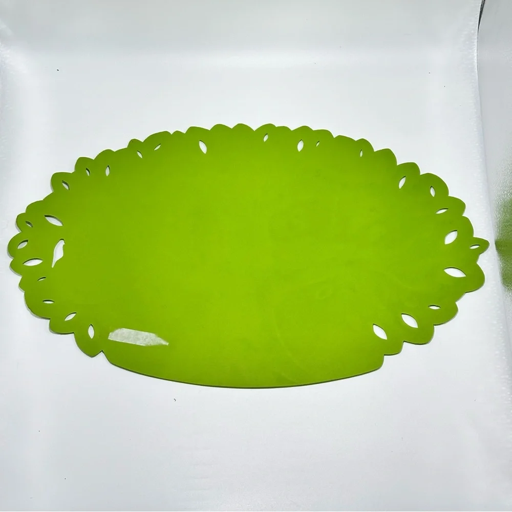 Set of 5 IKEA Lettuce Leaf Silicone Placemats - Lime Green Skutta Saucer Style